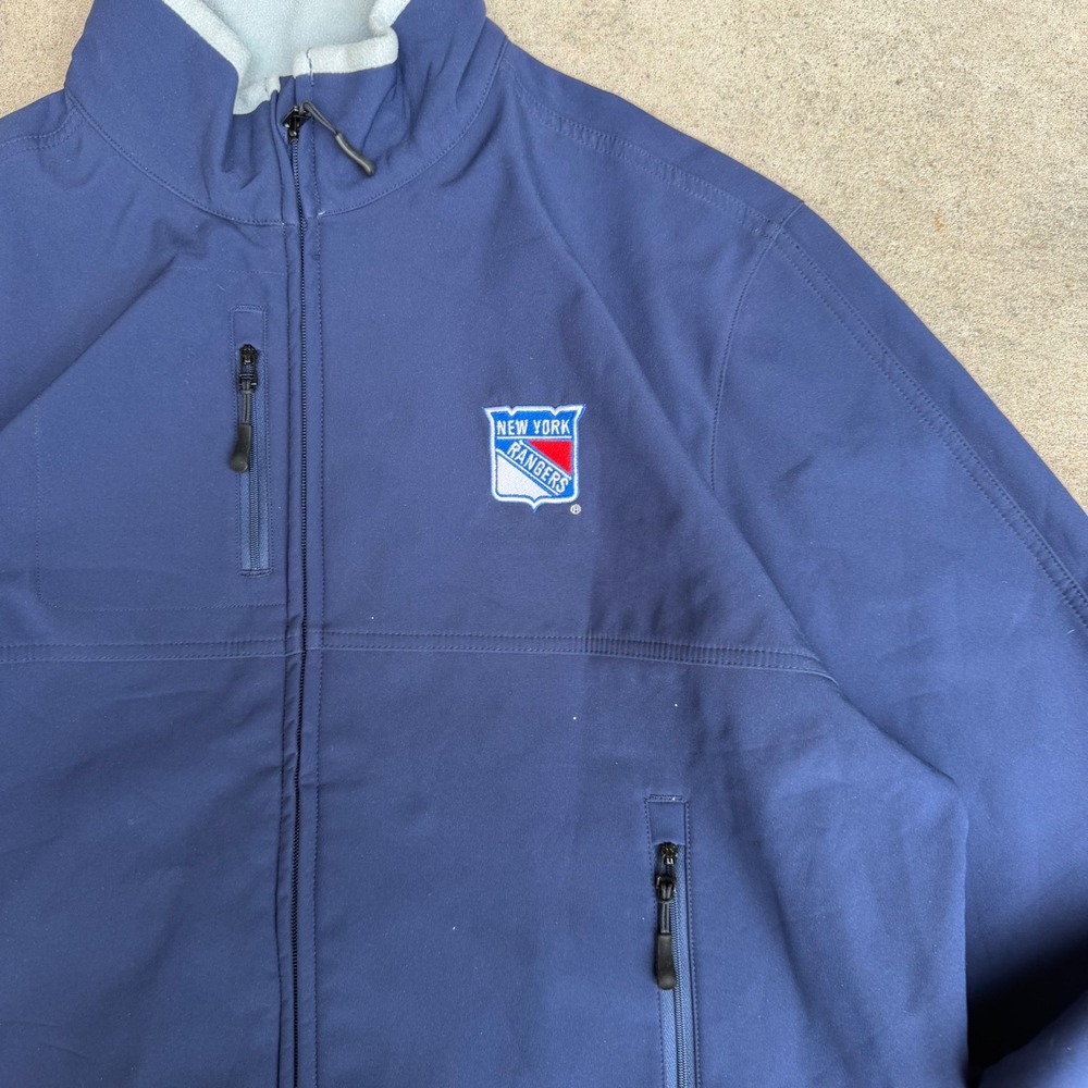 Reebok New York Rangers NHL Mens Navy Blue Full Zip Fleece Lined Jacket Large - Picture 3 of 11